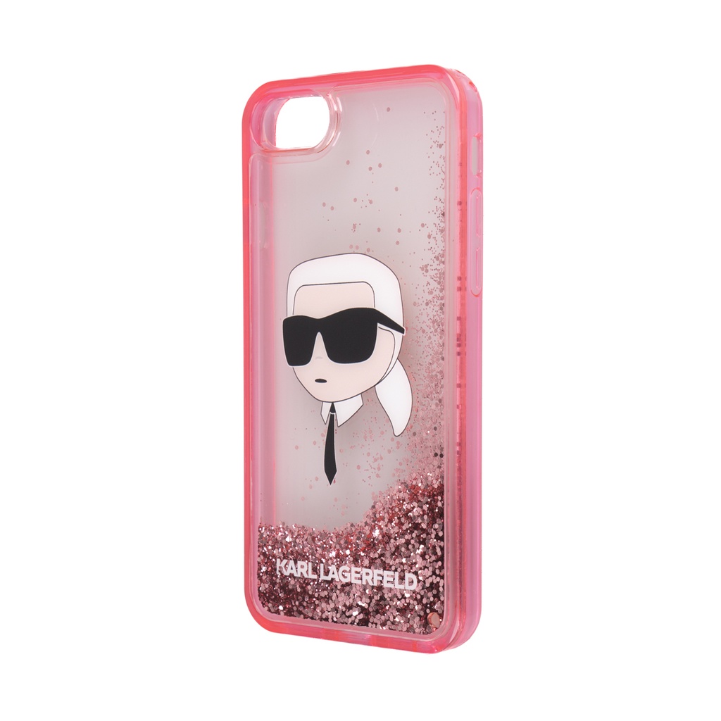 Apple iPhone 7 Uyumlu Kılıf Karl Lagerfeld Sıvılı Simli Karl Head Dizayn Kapak - 8