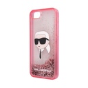 Apple iPhone 7 Uyumlu Kılıf Karl Lagerfeld Sıvılı Simli Karl Head Dizayn Kapak - 8