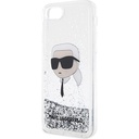 Apple iPhone 7 Uyumlu Kılıf Karl Lagerfeld Sıvılı Simli Karl Head Dizayn Kapak