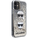 Apple iPhone 11 Uyumlu Kılıf Karl Lagerfeld Sıvılı Simli K&C Head Dizayn Kapak