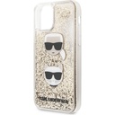 Apple iPhone 11 Uyumlu Kılıf Karl Lagerfeld Sıvılı Simli K&C Head Dizayn Kapak