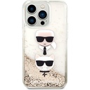 Apple iPhone 14 Pro Uyumlu Kılıf Karl Lagerfeld Sıvılı Simli K&C Head Dizayn Kapak