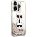 Apple iPhone 14 Pro Uyumlu Kılıf Karl Lagerfeld Sıvılı Simli K&C Head Dizayn Kapak