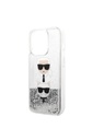 Apple iPhone 14 Pro Uyumlu Kılıf Karl Lagerfeld Sıvılı Simli K&C Head Dizayn Kapak