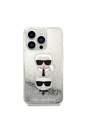 Apple iPhone 14 Pro Max Uyumlu Kılıf Karl Lagerfeld Sıvılı Simli K&C Head Dizayn Kapak
