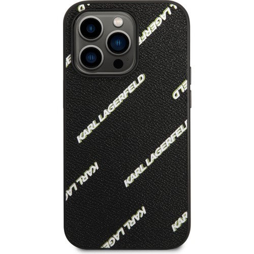 Apple iPhone 14 Pro Max Uyumlu Kılıf Karl Lagerfeld PU Suni Deri Logolu Dizayn Kapak