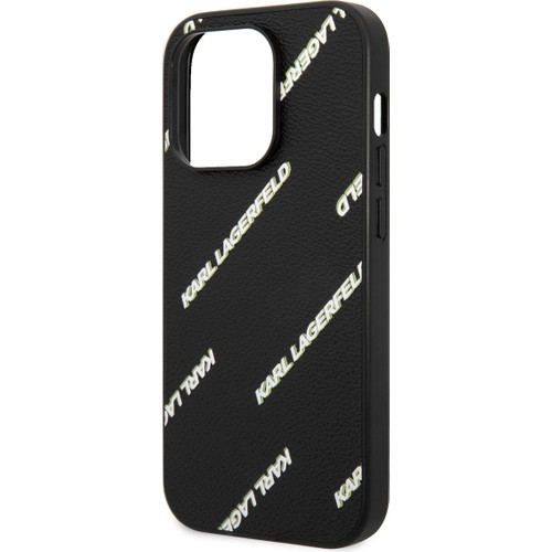 Apple iPhone 14 Pro Max Uyumlu Kılıf Karl Lagerfeld PU Suni Deri Logolu Dizayn Kapak