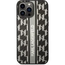 Apple iPhone 14 Pro Max Uyumlu Kılıf Karl Lagerfeld PU Suni Deri Şerit Dizayn Kapak