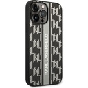 Apple iPhone 14 Pro Max Uyumlu Kılıf Karl Lagerfeld PU Suni Deri Şerit Dizayn Kapak