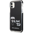 Apple iPhone 11 Uyumlu Kılıf Karl Lagerfeld Kenarları Siyah Silikon K&C Dizayn Kapak