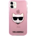 Apple iPhone 11 Uyumlu Kılıf Karl Lagerfeld Transparan Choupette Head Dizayn Kapak