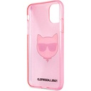Apple iPhone 11 Uyumlu Kılıf Karl Lagerfeld Transparan Choupette Head Dizayn Kapak