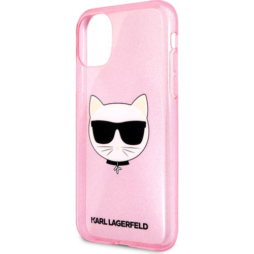 Apple iPhone 11 Uyumlu Kılıf Karl Lagerfeld Transparan Choupette Head Dizayn Kapak