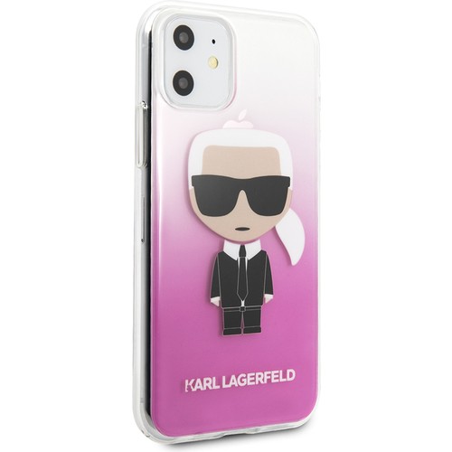 Apple iPhone 11 Uyumlu Kılıf Karl Lagerfeld Yarı Transparan Karl Dizayn Kapak