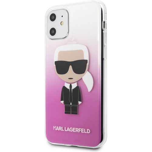 Apple iPhone 11 Uyumlu Kılıf Karl Lagerfeld Yarı Transparan Karl Dizayn Kapak