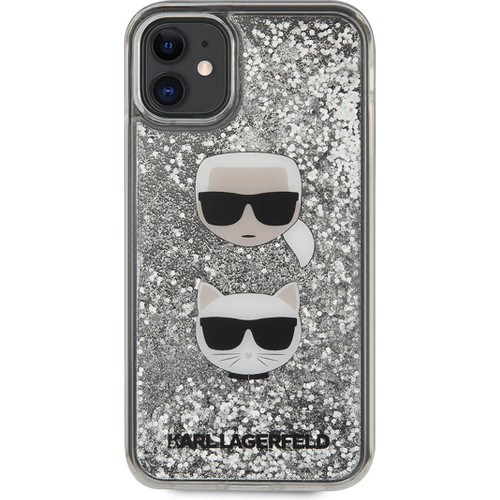 Apple iPhone 11 Uyumlu Kılıf Karl Lagerfeld Sıvılı Simli K&C Dizayn Kapak