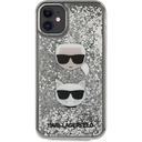 Apple iPhone 11 Uyumlu Kılıf Karl Lagerfeld Sıvılı Simli K&C Dizayn Kapak