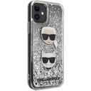 Apple iPhone 11 Uyumlu Kılıf Karl Lagerfeld Sıvılı Simli K&C Dizayn Kapak