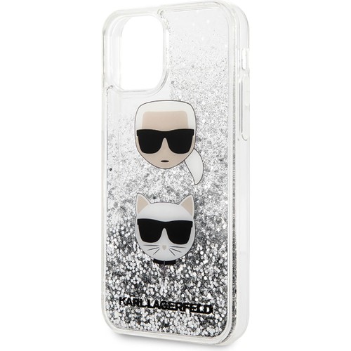 Apple iPhone 11 Uyumlu Kılıf Karl Lagerfeld Sıvılı Simli K&C Dizayn Kapak