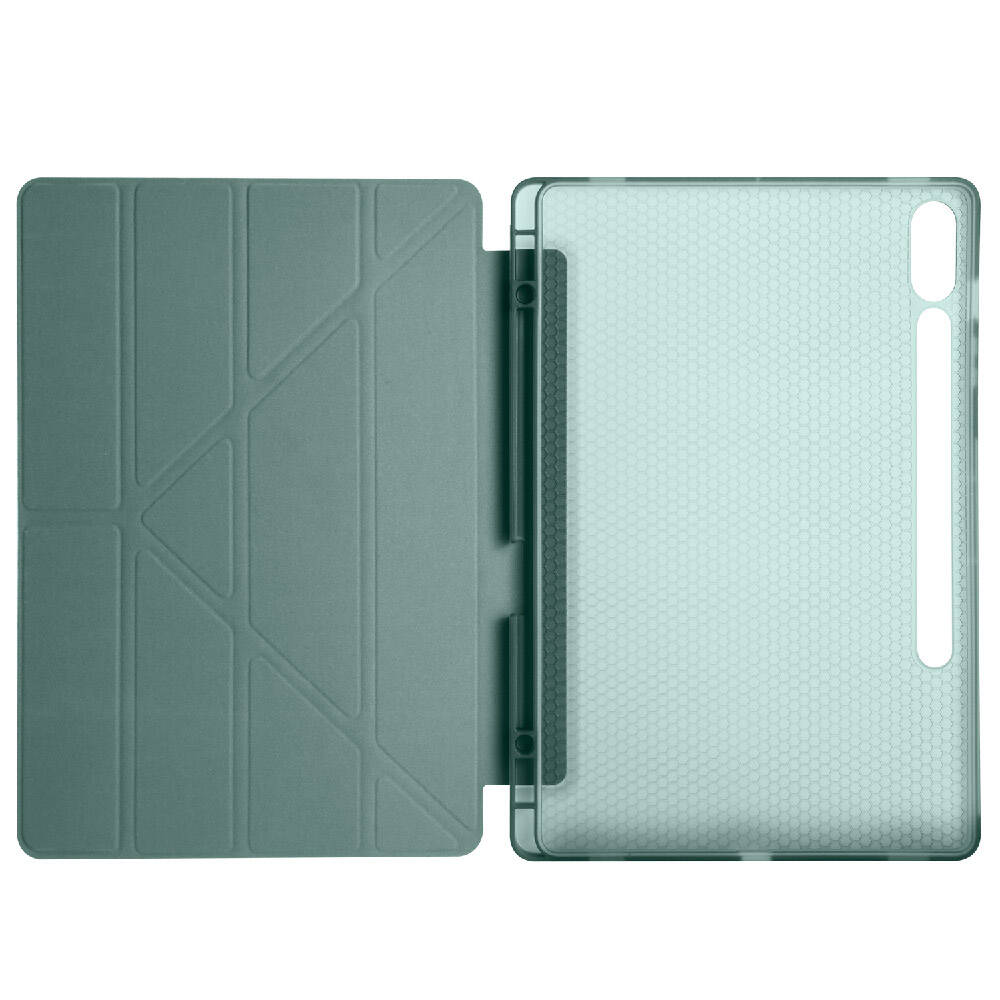 Samsung Galaxy Tab S9 FE Plus Uyumlu Kılıf Zore Tri Folding Kalem Bölmeli Standlı Kılıf - 18