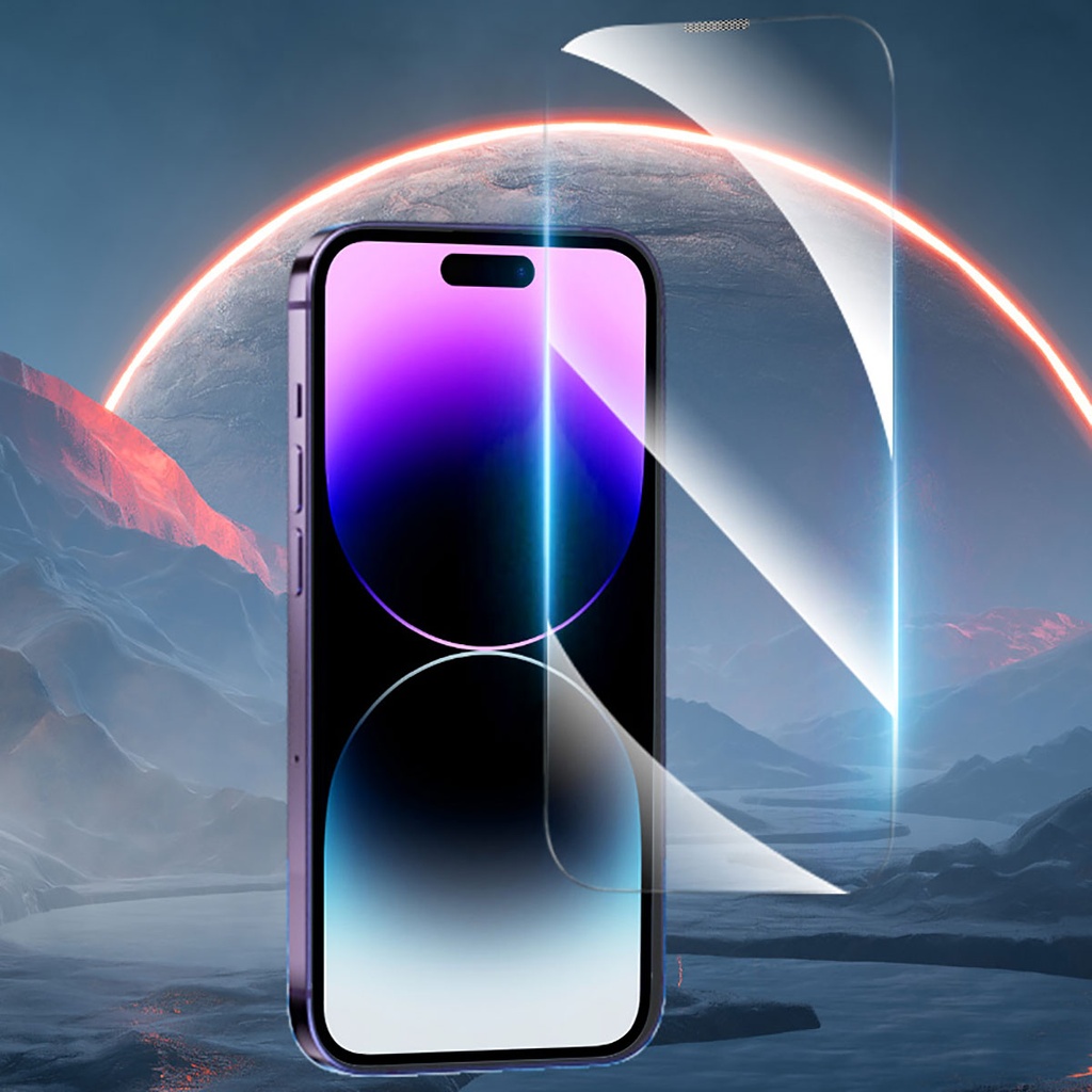 Apple iPhone 14 Pro Max Uyumlu Youngkit Antistatik Ve Antidust Kolay Uygulama Aparatlı Cam Ekran Koruyucu - 1