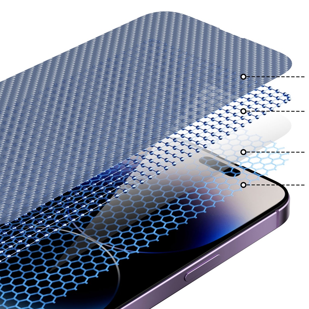 Apple iPhone 14 Pro Max Uyumlu Youngkit Antistatik Ve Antidust Kolay Uygulama Aparatlı Cam Ekran Koruyucu - 5