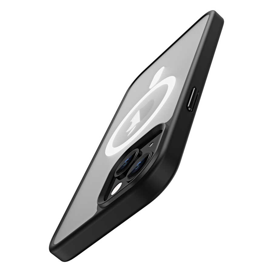 Apple iPhone 13 Uyumlu Kılıf Wireless Şarj Özellikli Zore Hibrit Magsafe Kapak - 3