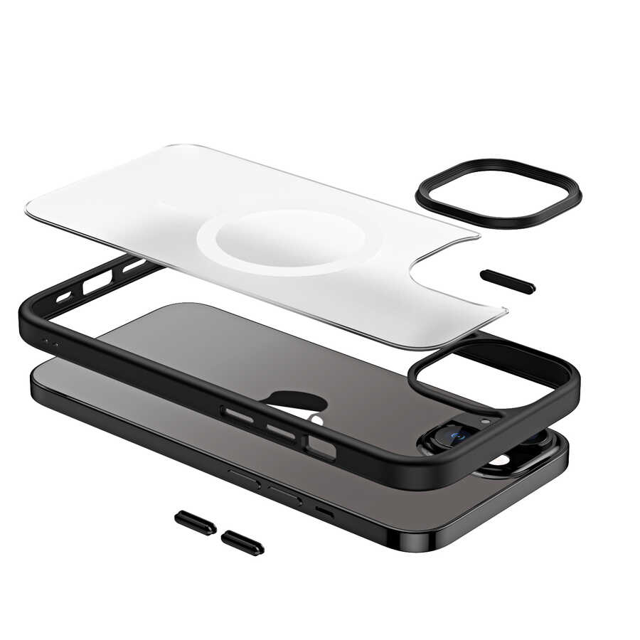 Apple iPhone 13 Uyumlu Kılıf Wireless Şarj Özellikli Zore Hibrit Magsafe Kapak - 4