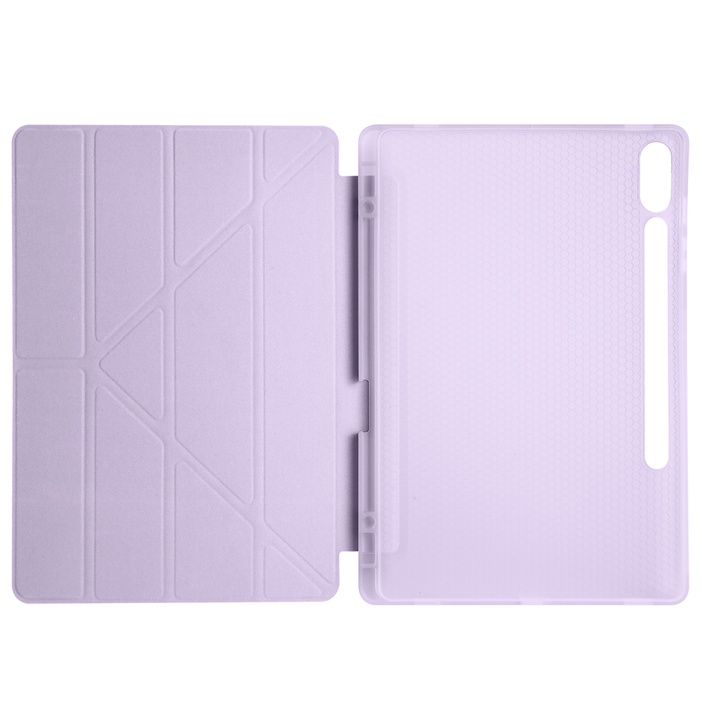 Samsung Galaxy Tab S9 FE Plus Uyumlu Kılıf Zore Tri Folding Kalem Bölmeli Standlı Kılıf - 4