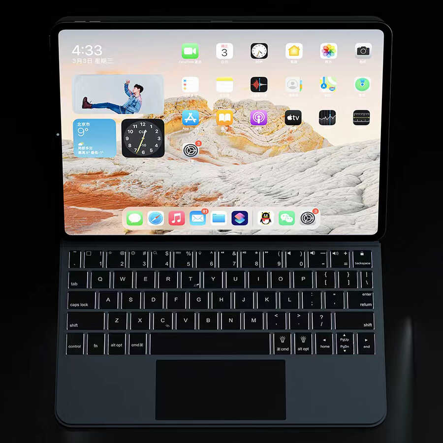 Apple iPad Pro 12.9 2022 M2 Uyumlu Wiwu Magic Keyboard - 18