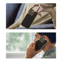Apple iPhone 13 Uyumlu Kılıf Wiwu Genuine Leather Gold Calfskin Orjinal Deri Kapak - 4