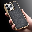 Apple iPhone 13 Uyumlu Kılıf Wiwu Genuine Leather Gold Calfskin Orjinal Deri Kapak - 9