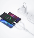 Wiwu Wi-U003 2.1A Çift USB Çıkışlı Hızlı Şarj Seti 3in1 Kablolu Type-C/Lightning/Micro - 2