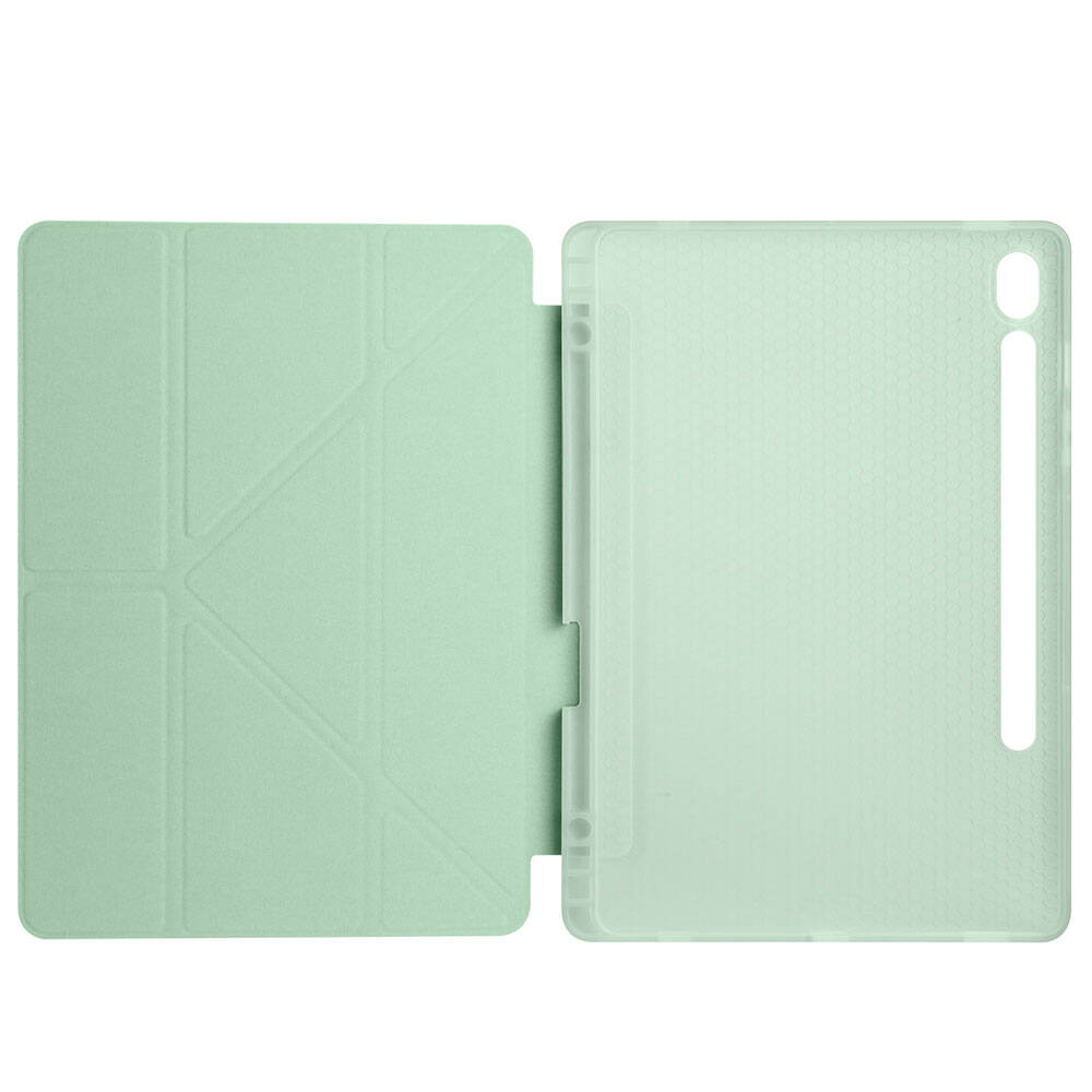 Samsung Galaxy Tab S9 FE Uyumlu Kılıf Zore Tri Folding Kalem Bölmeli Standlı Kılıf - 3