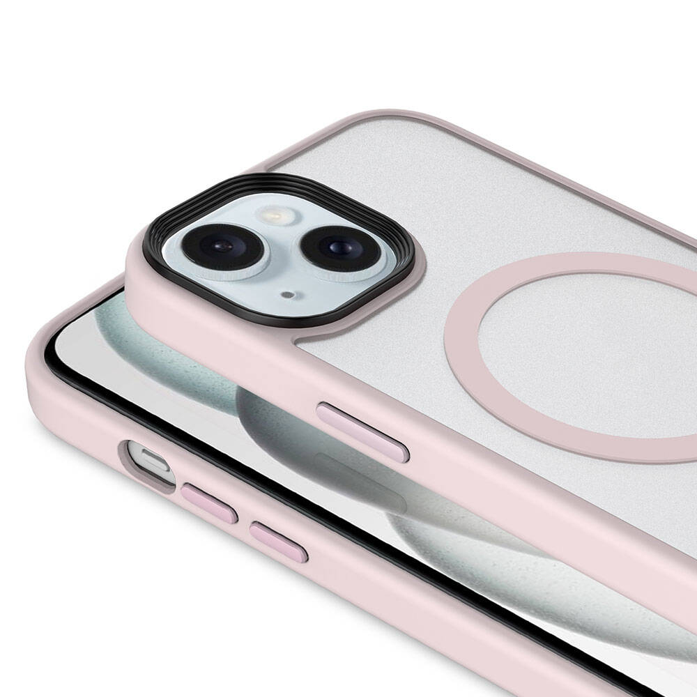 Apple iPhone 15 Uyumlu Kılıf Mat Arka Yüzey Wireless Şarj Özellikli Flet Magsafe Kapak - 4