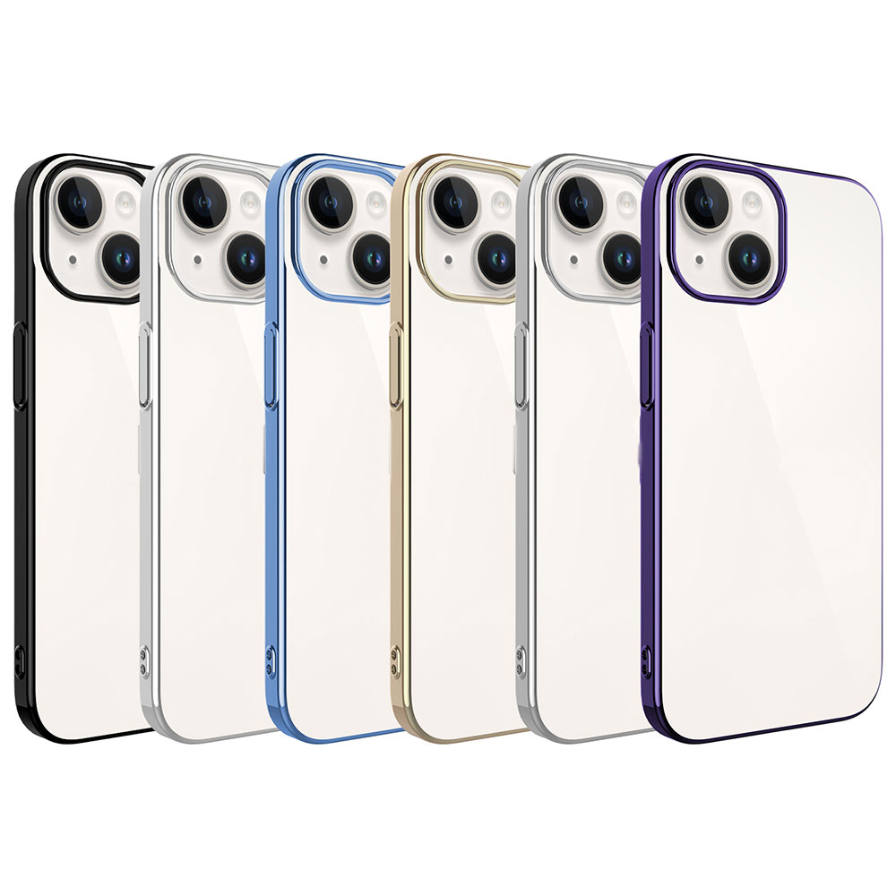 Apple iPhone 15 Uyumlu Kılıf Sert PC Renkli Çerçeveli Zore Riksos Kapak - 1