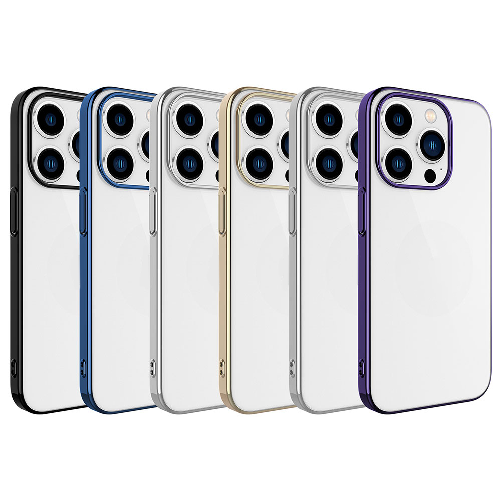 Apple iPhone 15 Pro Uyumlu Kılıf Sert PC Renkli Çerçeveli Zore Riksos Kapak - 1