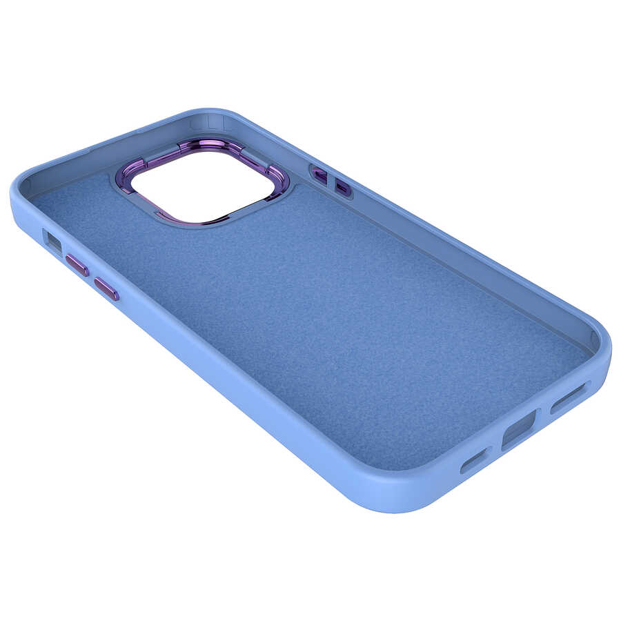 Apple iPhone 12 Pro Uyumlu Kılıf Metal Çerçeve ve Buton Tasarımlı Silikon Zore Luna Kapak - 4