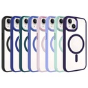 Apple iPhone 15 Uyumlu Kılıf Wireless Şarj Özellikli Zore Krom Magsafe Silikon Kapak - 1