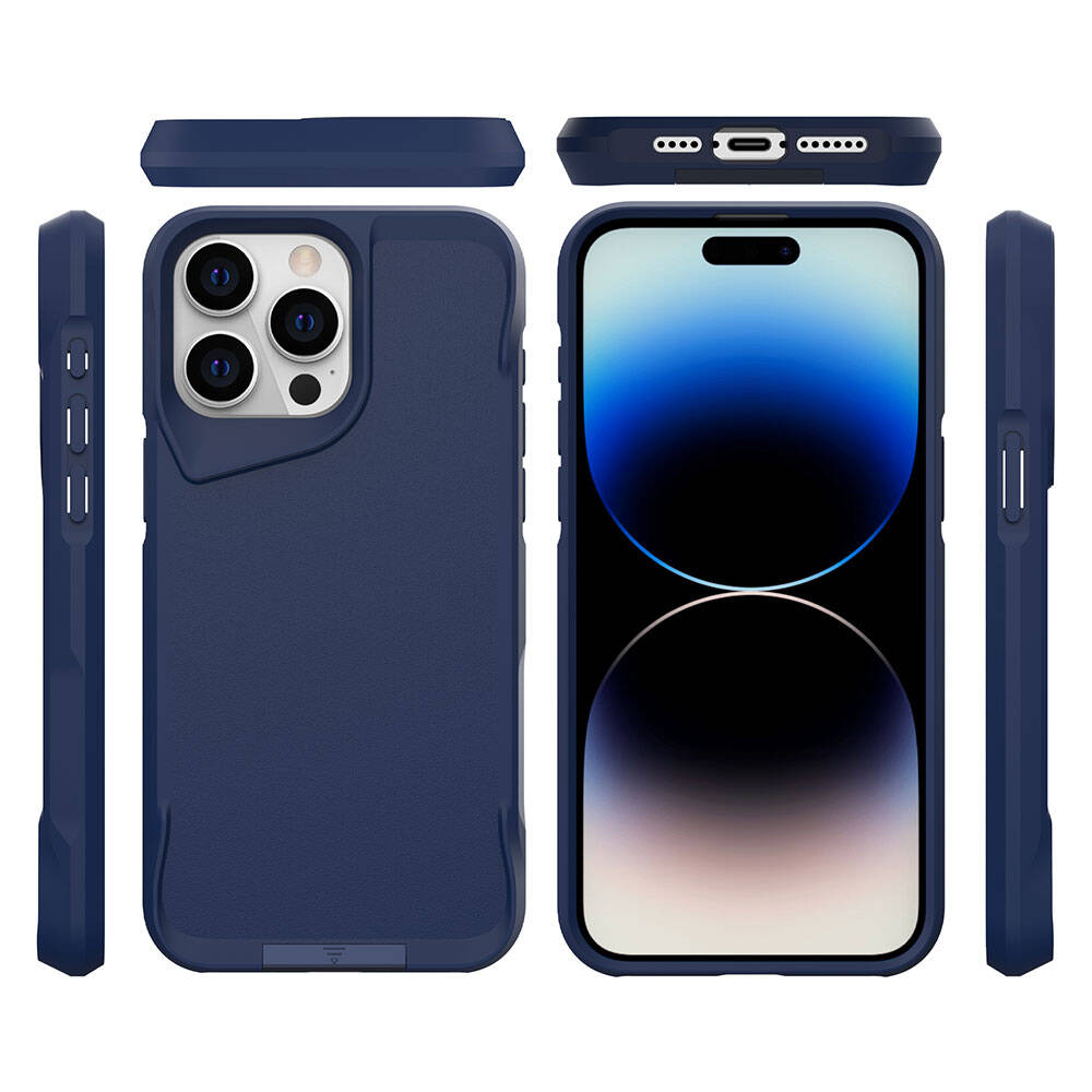 Apple iPhone 15 Pro Uyumlu Kılıf Zore Airbag Kenarlı T-Max Mat Standlı Kapak - 19