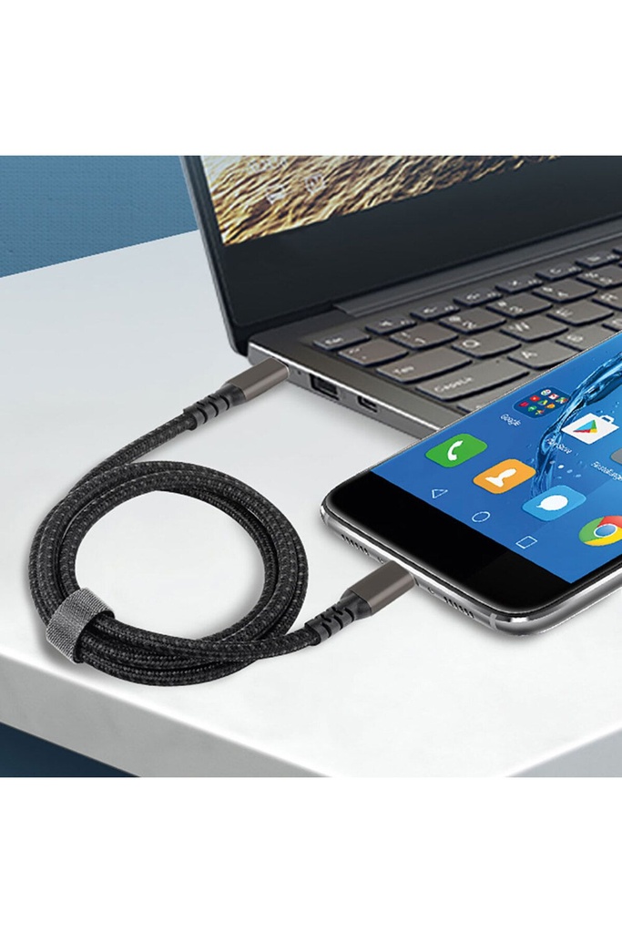 Qgeem 2.Jenerasyon Type-C to Type-C USB3.2 PD Data Kablosu 100W 20Gbps 4K@60Hz 0.2 Metre