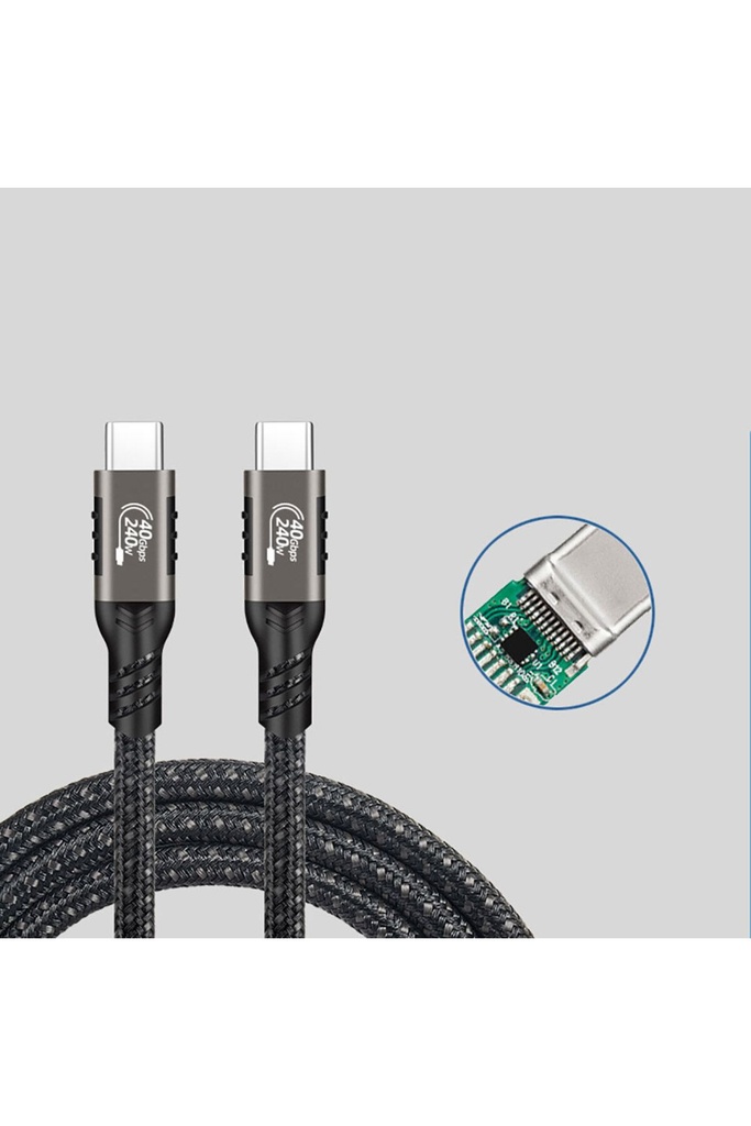Qgeem QG01 Type-C to Type-C USB4 PD Data Kablosu 240W 40Gbps 8K@60Hz 0.2 Metre
