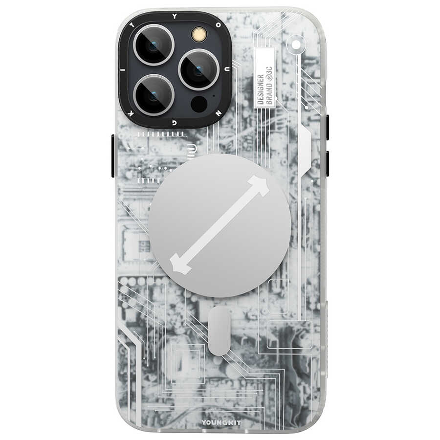 Apple iPhone 14 Pro Max Uyumlu Kılıf Magsafe Şarj Özellikli YoungKit Technology Serisi Kapak - 1