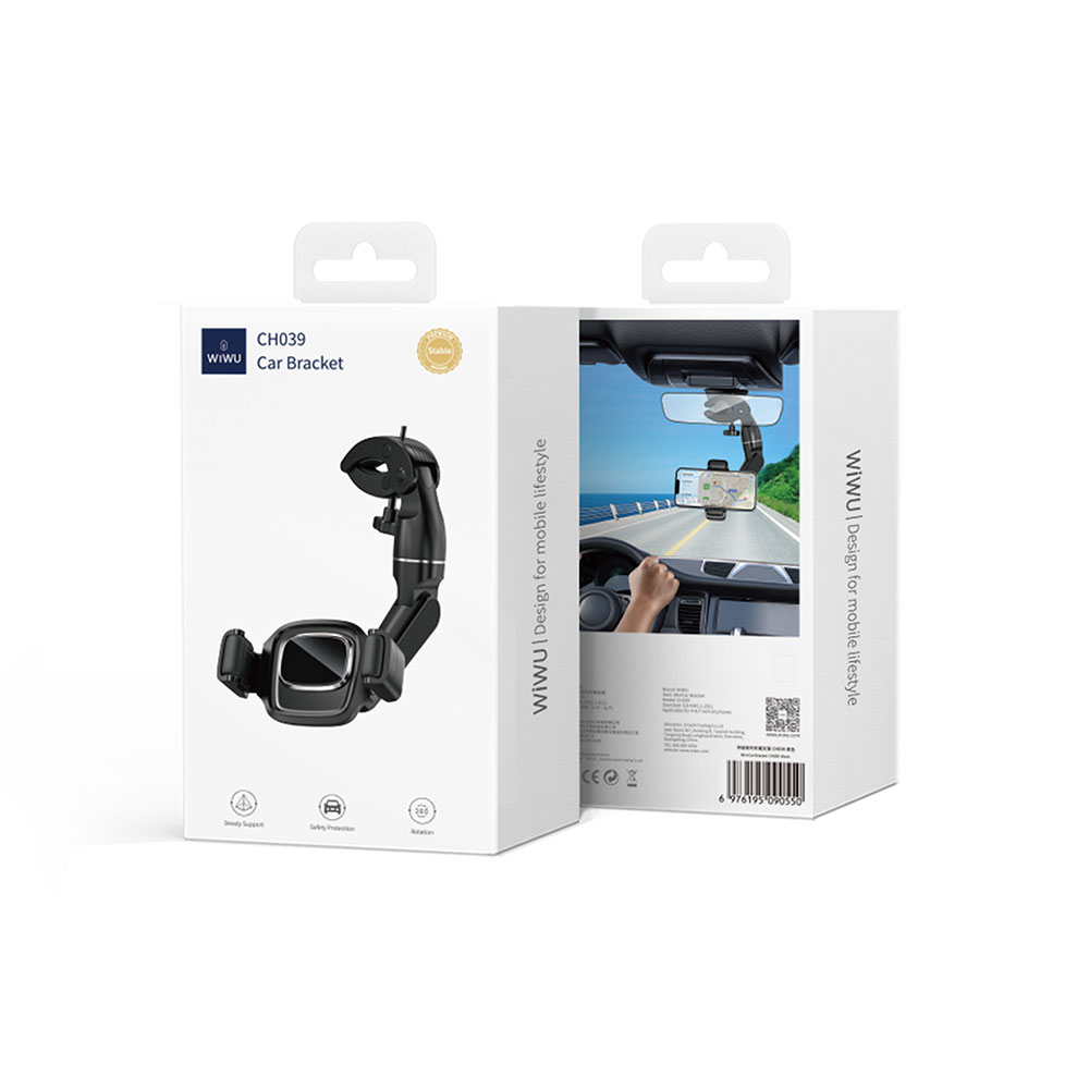 Wiwu CH039 Araç İçi Dikiz Aynası 360 Derece Dönebilen Oynar Başlıklı Telefon Tutucu - 6