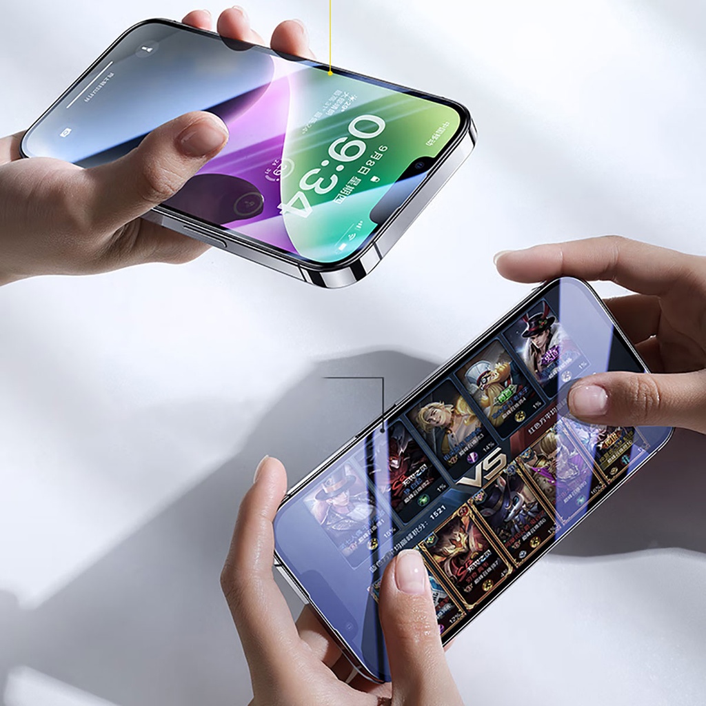 Apple iPhone 13 Uyumlu Wiwu CZ-003 Mavi Işık Teknolojili Hidrofobik ve Oleofobik Parlama Önleyici Cam Ekran Koruyucu - 4