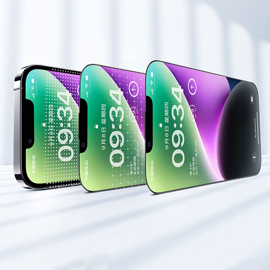 Apple iPhone 14 Plus Uyumlu Wiwu CZ-003 Mavi Işık Teknolojili Hidrofobik ve Oleofobik Parlama Önleyici Cam Ekran Koruyucu - 3