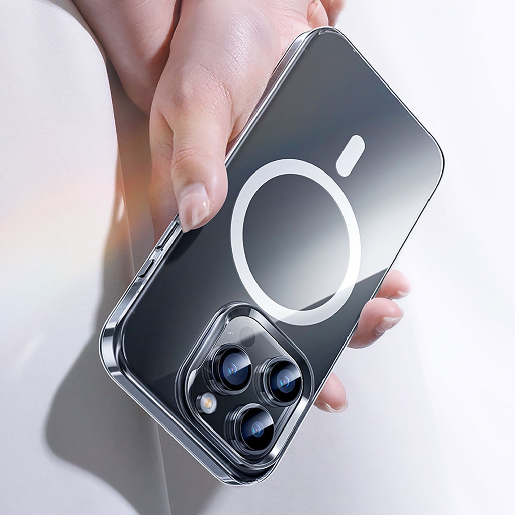Apple iPhone 15 Uyumlu Kılıf Magsafe Şarj Özellikli Benks ​​​​​​Crystal Serisi Şeffaf Kapak - 6