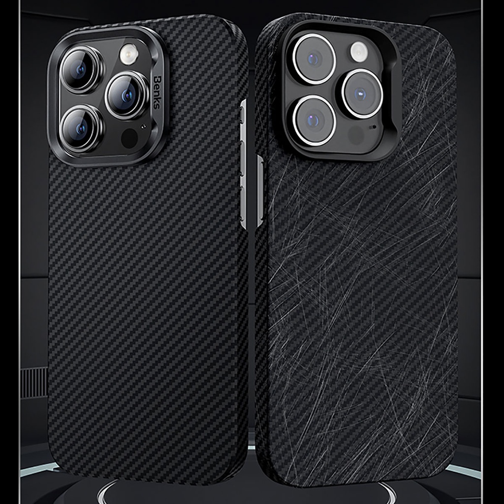 Apple iPhone 15 Uyumlu Kılıf Magsafe Özellikli Karbon Fiber Benks Essential ArmorAir 600D Kevlar Kapak - 11