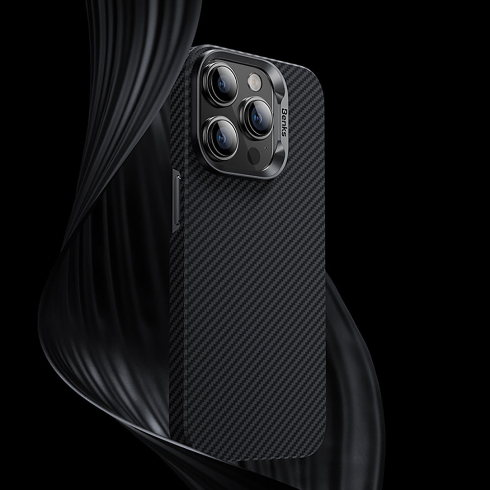 Apple iPhone 15 Plus Uyumlu Kılıf Magsafe Özellikli Karbon Fiber Benks Essential ArmorAir 600D Kevlar Kapak - 2