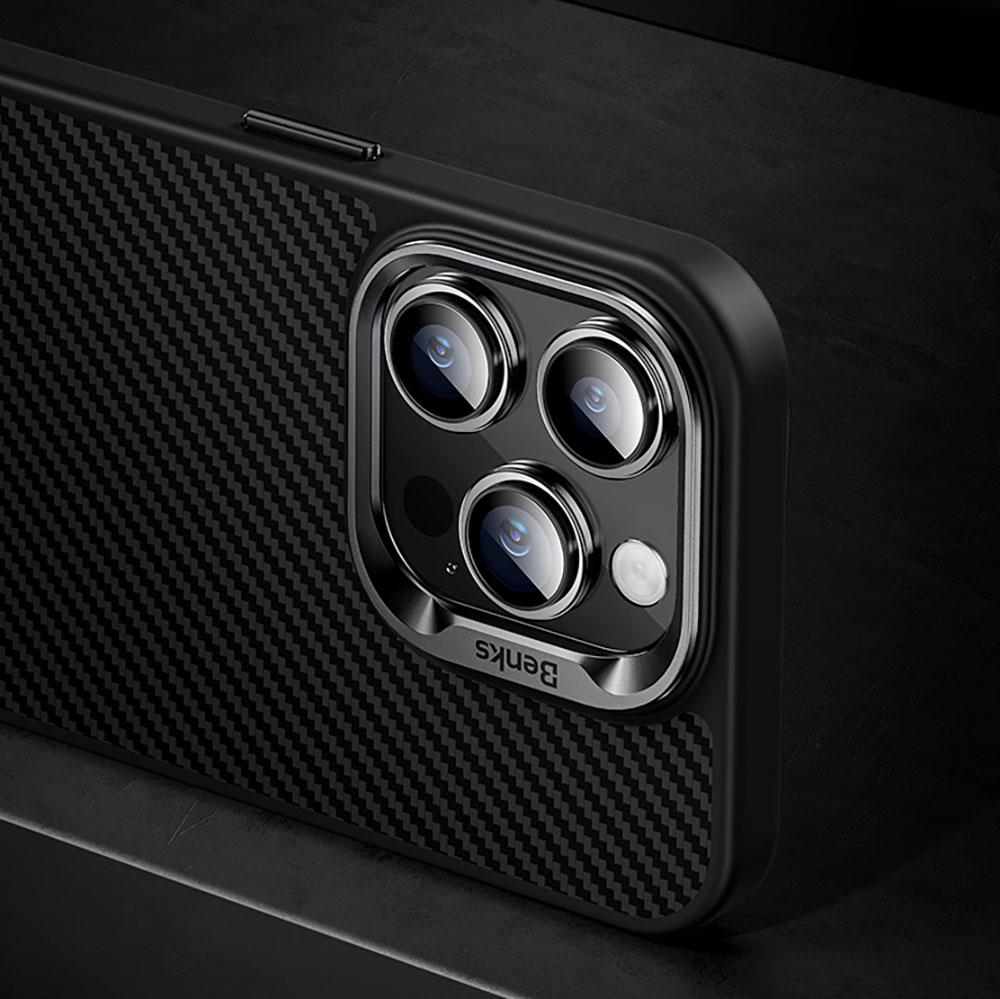Apple iPhone 15 Plus Uyumlu Kılıf Karbon Fiber Magsafe Şarj Özellikli Benks Hybrid ArmorPro 600D Kevlar Kapak - 8